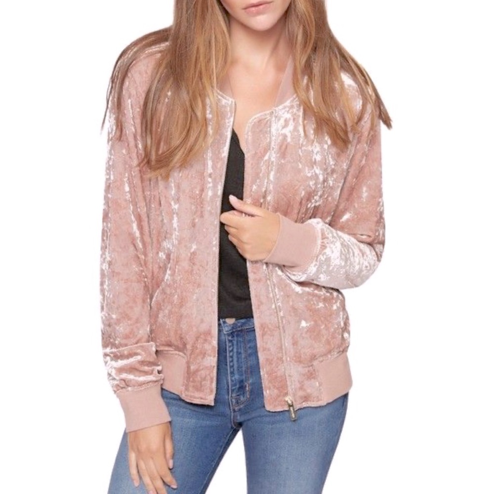 𝅺Anthropology/ Sanctuary Velvet Bomber Jacket Size S